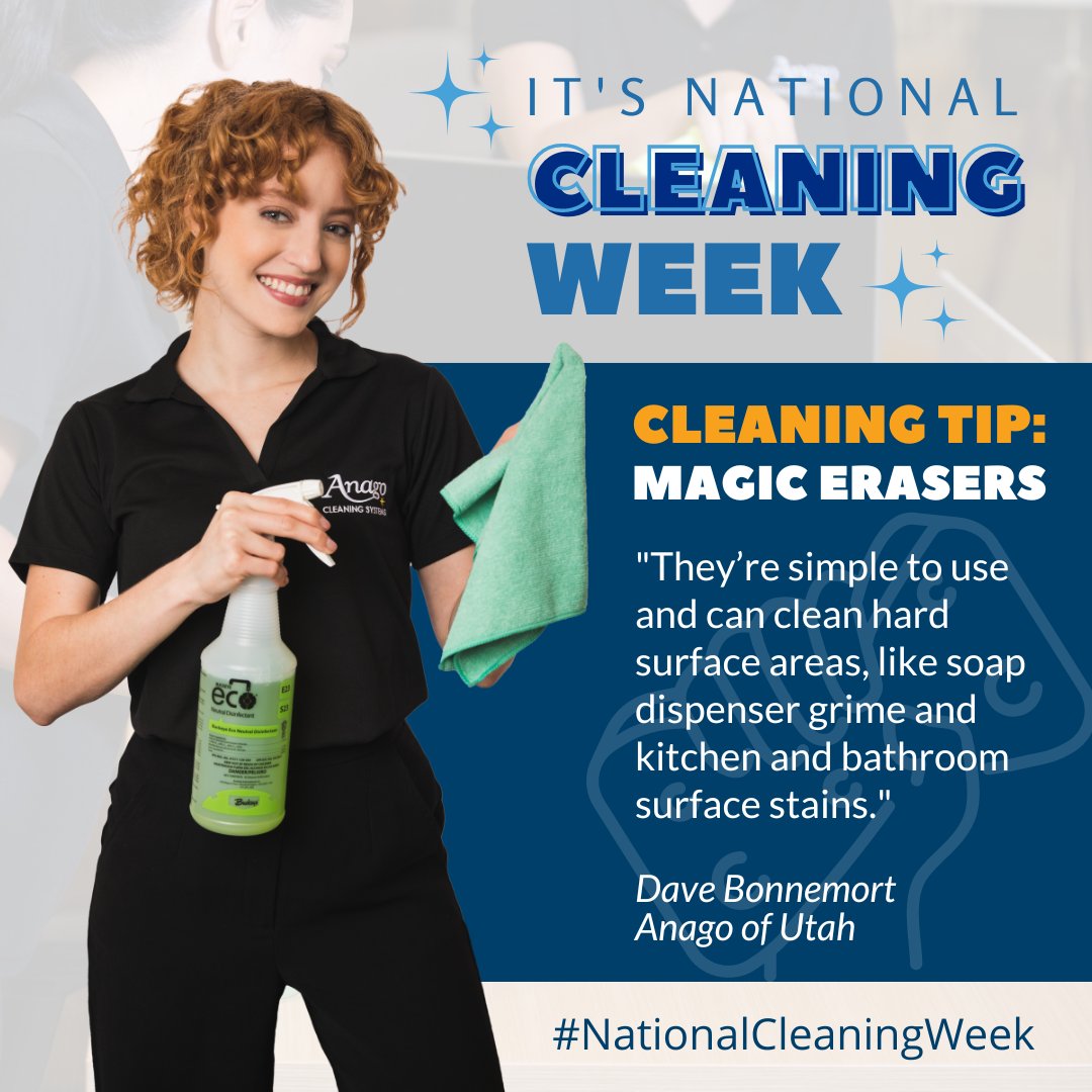 AnagoCleaning's tweet photo. It’s #NationalCleaningWeek! Anago will be sharing some key #cleaning tips. 1st up is #Anago of #Utah's own Dave Bonnemort! Dave says there’s one tool that really helps them out, and that’s #MagicErasers. See for yourself in some before/after photos: https://t.co/NIvuW44Xzb