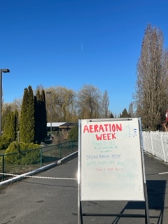 Aeration Day 1 - Weather is ideal and we are on schedule.