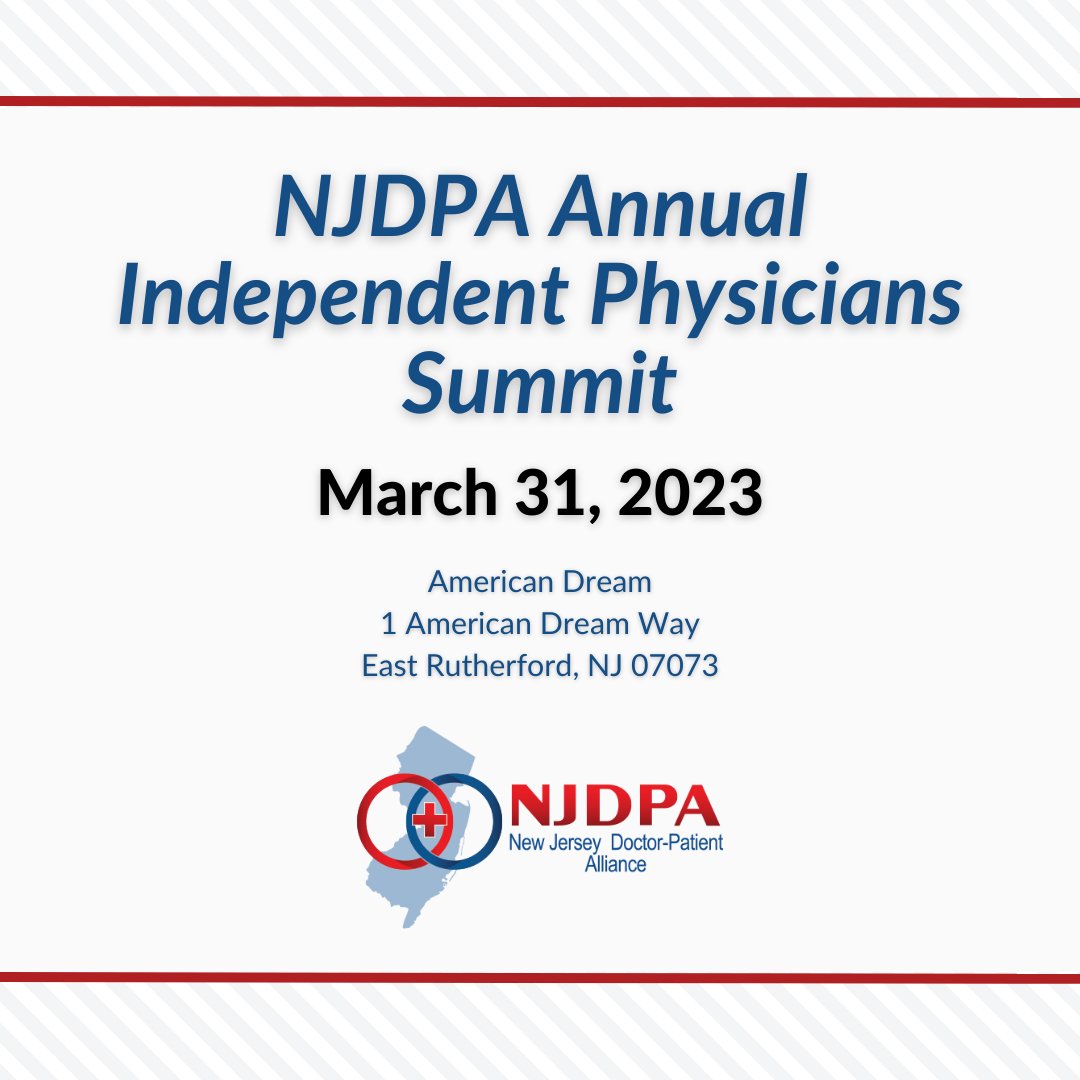 dpaofnj's tweet photo. Don't forget to secure your spot at this year's NJDPA Independent Physicians Summit! Learn how to optimize your practice for the current market, the latest legal and legislative updates, and more. 

Register now at https://t.co/qs4NrHjJhL https://t.co/Zbo5kppitz