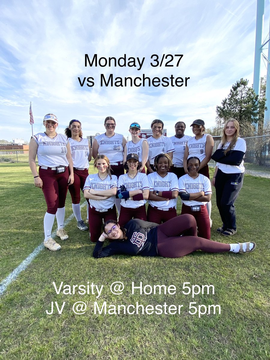 It’s GAME DAY!! Come out to cheer on our Knights softball teams as they take on Manchester!!