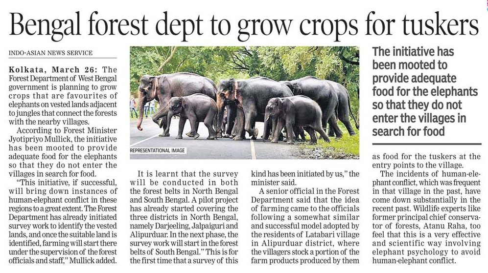 Great to hear this news and thanks to @ForestDeptWB, what I proposed during my PhD for conservation and preventive measures for  migration of #Pachyderm 
#Saveelephant
#saveheritagespecies