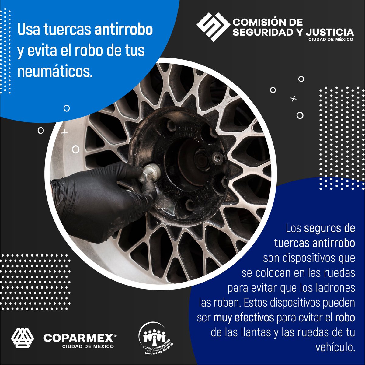 🚘🔧 No te quedes fuera del camino y mantén seguras las llantas de tu vehículo. 

#seguridad #seguridadyjusticia
