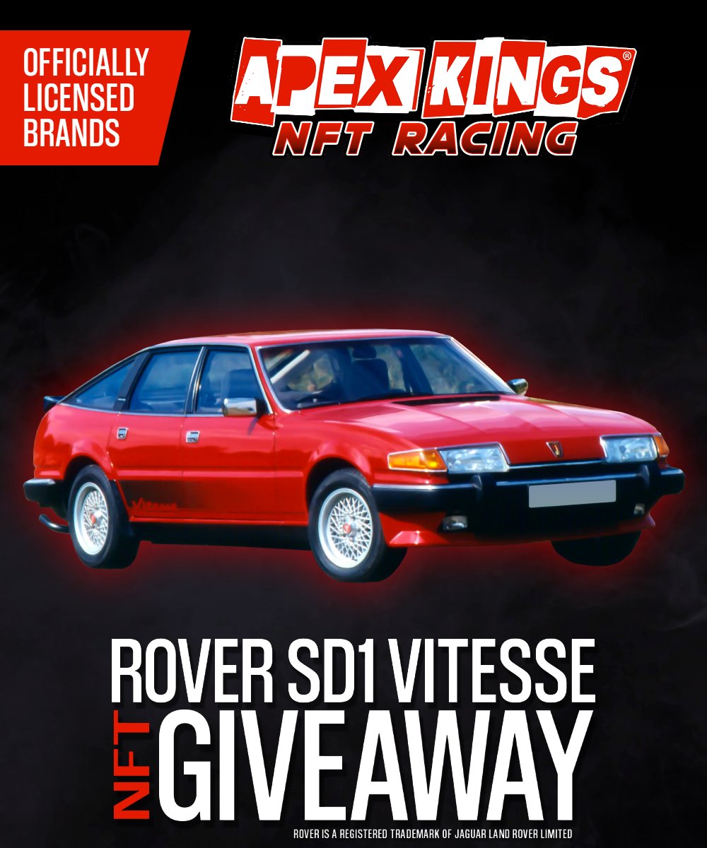 MetaverseJR's tweet photo. 💥Get ready to race with #ApexKings! 

#APEX have already signed licenses with real-life car brands such as Saleen, Citroën, DS Automobiles, British Motor Heritage, and many others. 

So, want to win a #ApexKingsRoverSD1 Vitesse NFT? 

Enter giveaway 👇

https://t.co/mYzxkEsKxE https://t.co/SlSIH78neK