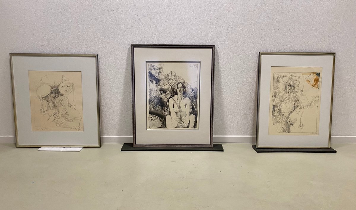 Am Donnerstag ist es soweit und bis dahin ist noch einiges zu tun. Wir zeigen Bilder (Zeichnungen und Aquarelle) von Michael Mänz. Aus einer Sammlungsauflösung und aus seinem Nachlass sind ca. 30 Werke zu sehen und auch zu erwerben. Und für jeden Teilnehmer gibt es einen IRL_NFT.