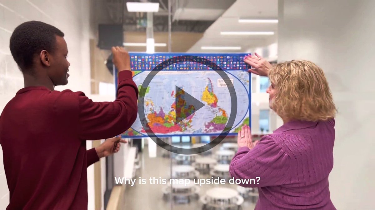 DevPeace's tweet photo. WHY IS THIS MAP UPSIDE DOWN?
Watch students at the @WECDSB’s #CatholicCentral High School explain, as theirs becomes the first school in #Windsor to join our @DevPeace #SchoolsProgram.
Welcome aboard, @CCHcomets. And thanks for rethinking the world!
👉 https://t.co/ArS6ugicpW https://t.co/X5fRsTgBjH