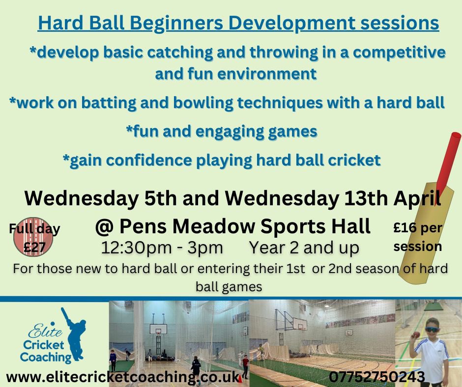 EliteCrickCoach's tweet photo. 📣SOFT BALL &amp; HARD BALL BEGINNERS DEVELOPMENT SESSIONS 📣

Our Development Sessions are just around the corner so here is a brief summary of what will be going on during the sessions 🙌

Make sure to get booked on before places run out as it is sure to be an enjoyable day 💪 https://t.co/RLx34d3h0r