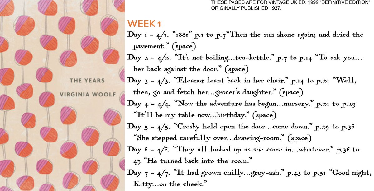 It's time! 
Virginia Woolf's 'The Years' (1937) to start April 1st, about 7 pages (can adjust.) Weekly schedule will be pinned to my page.
#TheYearsWoolf2023 
#OrlandoABio2023 #ProustTogether #virginiawoolf #bloomsburygroup