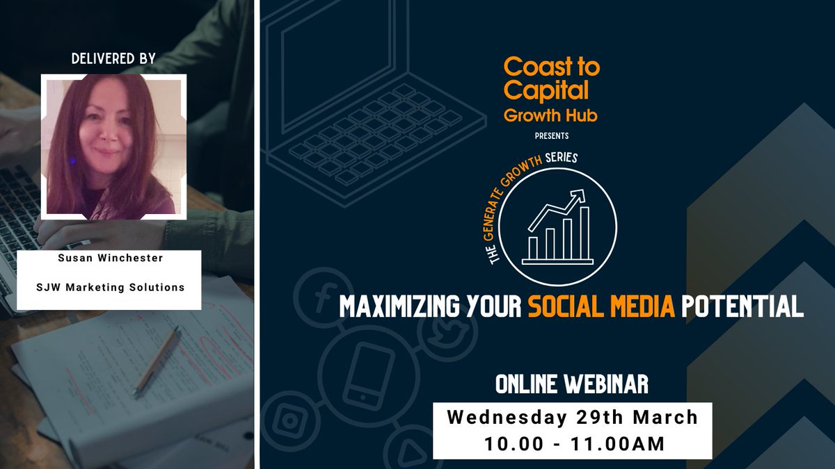 We finish off our last #webinar of #TheGenerateGrowthSeries with Susan Winchester THIS WEDNESDAY, 29 March at 10am 

Learn how to maximize your #socialmedia potential in this 1 hr session 📈

Only 2 tickets remain! Be quick..
bit.ly/42IyED3