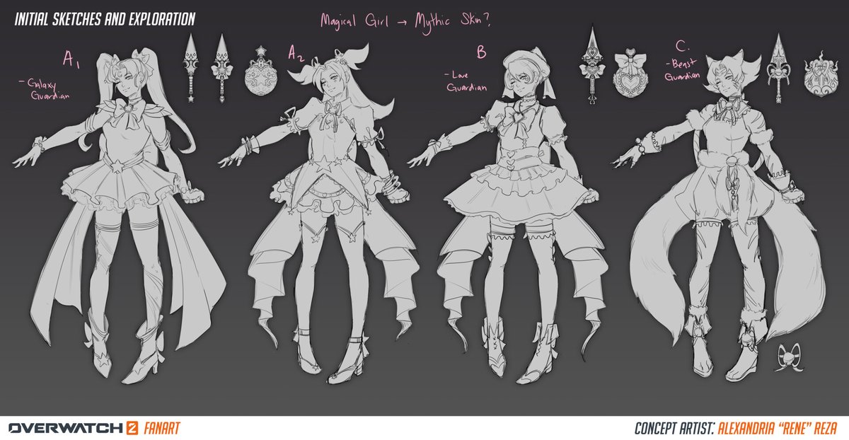 OWCavalry's tweet photo. Check out this stunning Magic Girl Kiriko Concept (Fan-Made) 💫

@renemisaka captured the magic with her artwork, featuring other color iterations and some initial sketches! 💞

🎨 Drop a like on ArtStation: https://t.co/EaphyzYvgb https://t.co/5gW5N50X6G