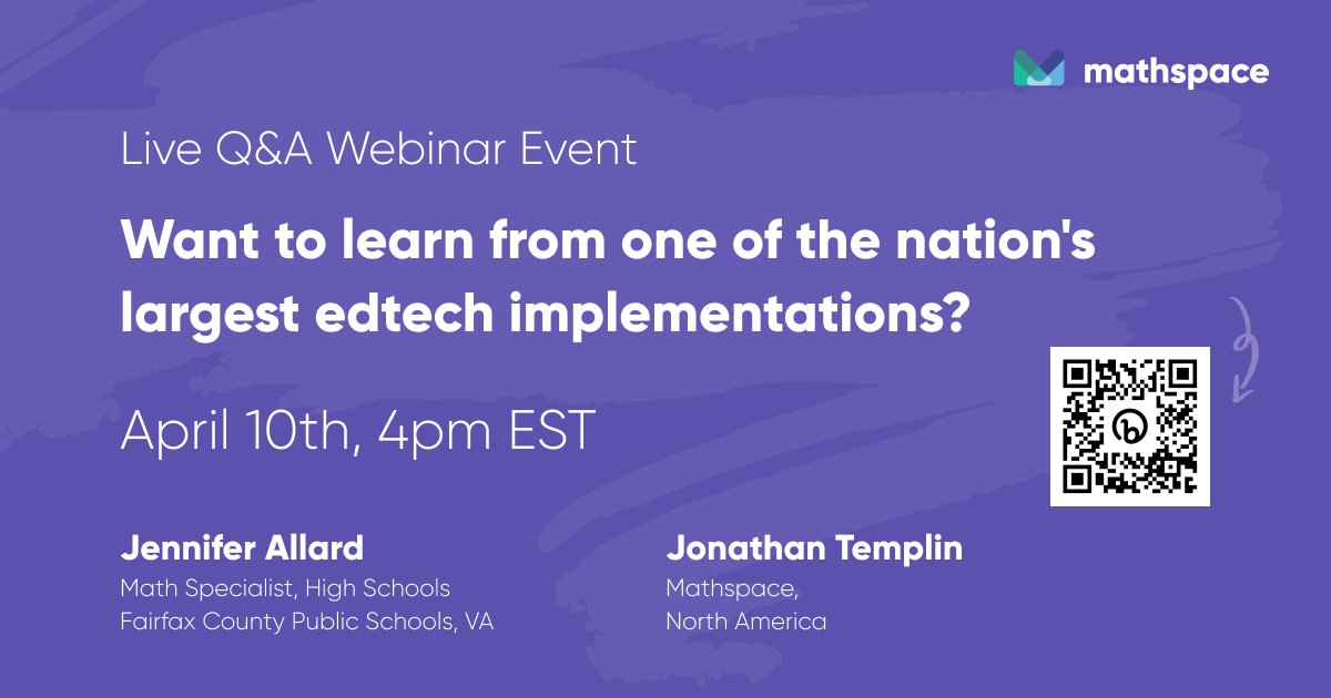 mathspace's tweet image. We&apos;re excited to host a Live Q&amp;amp;A with K12 district leaders to discuss large-scale implementation of a digital math curriculum!

Learn more &amp;amp; register: bit.ly/3z1JMxn

Will you join us? Hope to see you there!

#matheducation #districtleadership #k12implementation