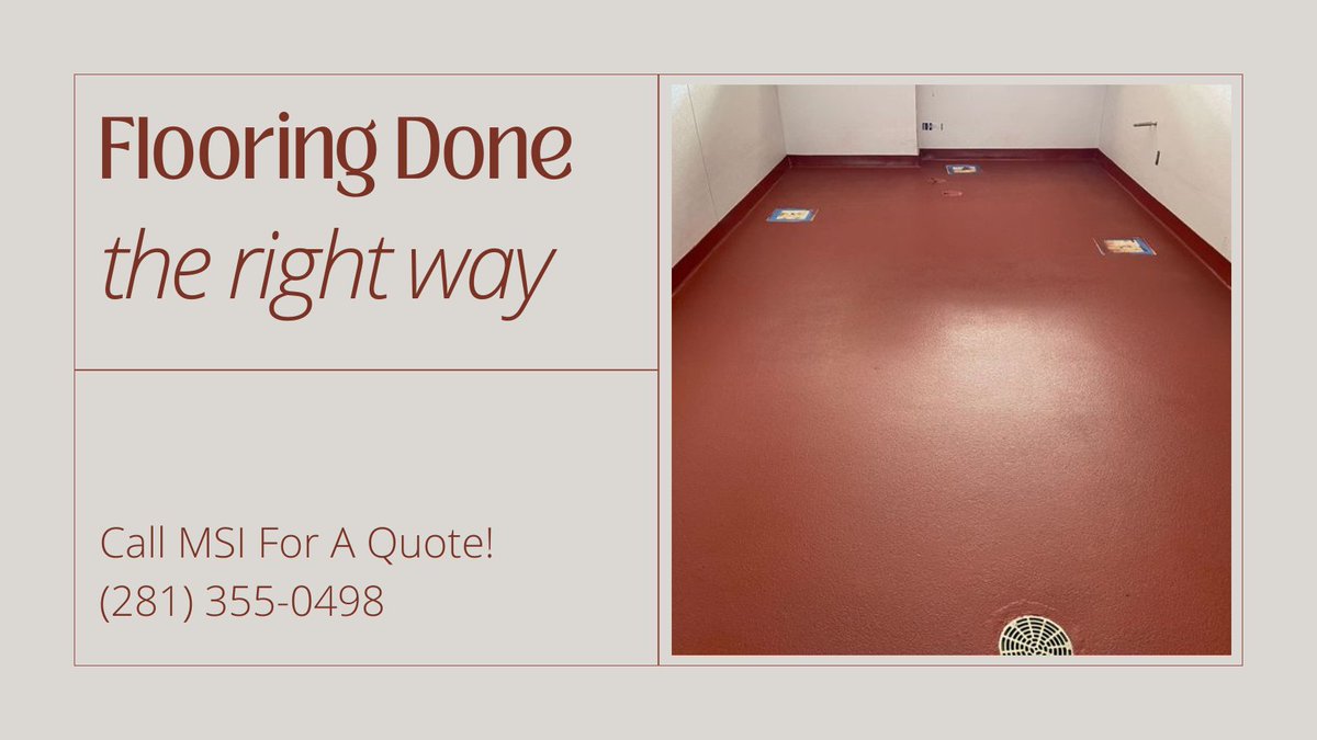 When you want #flooring done the right way, call MSI at (281) 355-0498. #floors #floor #flooringexperts #flooringcompany #flooringsolutions #flooringcontractor #concretecoatings #epoxyfloors #epoxyflooring #epoxyfloors #epoxyfloorcoatings #epoxycoatings #commercialfloors