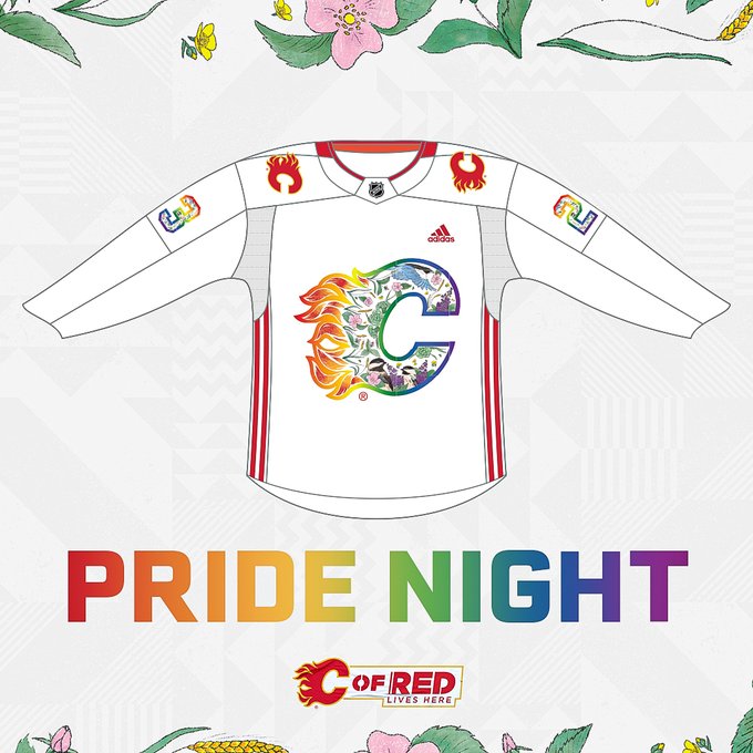 Flames Pride Night jersey graphic