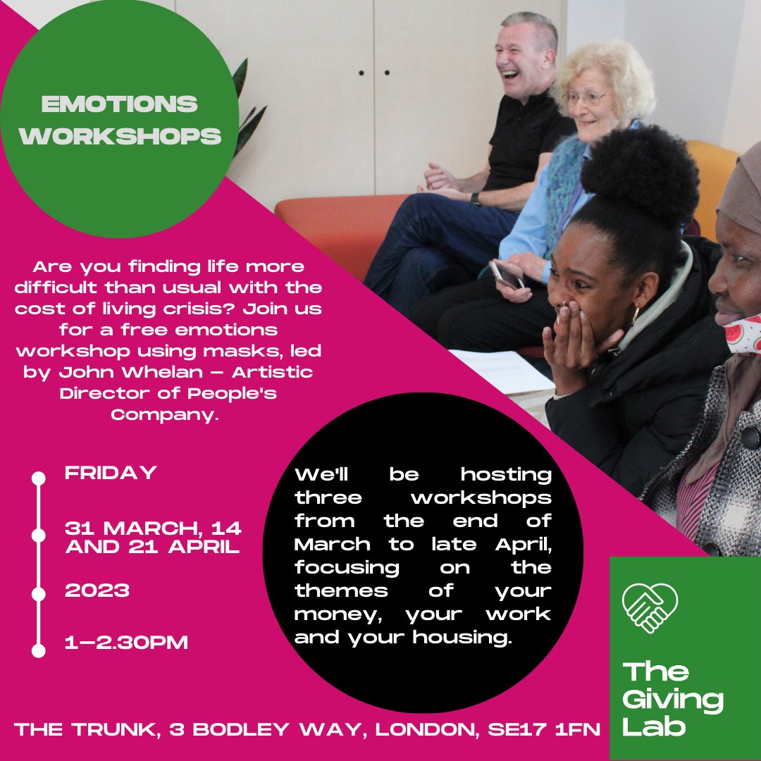 Urban Elephant (@urbanelefest) on Twitter photo Join John for a #free emotions mask workshop as part of the community engagement of the #givinglab this Friday 31 March @ the Trunk 1-2:30 pm. See flyer for details. <a href="/WalworthSociety/">Walworth Society</a> <a href="/artintheparktwt/">Art in the Park</a> <a href="/SwkCharities/">Southwark Charities</a> <a href="/Southwark_News/">Southwark News</a> <a href="/SouthwarkEvents/">Southwark Presents</a> <a href="/LabGiving/">The Giving Lab</a> Join John for a #free emotions mask workshop as part of the community engagement of the #givinglab this Friday 31 March @ the Trunk 1-2:30 pm. See flyer for details. <a href="/WalworthSociety/">Walworth Society</a> <a href="/artintheparktwt/">Art in the Park</a> <a href="/SwkCharities/">Southwark Charities</a> <a href="/Southwark_News/">Southwark News</a> <a href="/SouthwarkEvents/">Southwark Presents</a> <a href="/LabGiving/">The Giving Lab</a>