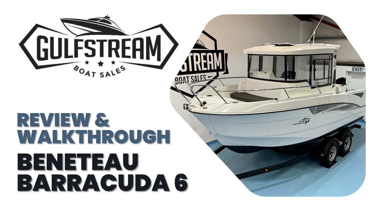 GulfStreamShop's tweet photo. Our Beneteau Barracuda 6 with Suzuki 115HP Review &amp; Walkthrough Video is now live on YouTube, check it out at:

https://t.co/JDRlgTEKLA

#GulfStreamBoatSales #GulfStreamShop #Boats #boating #boatLife #Beneteau #Barracuda #Suzuki #SuzukiOutboards https://t.co/URfh6FMAxO