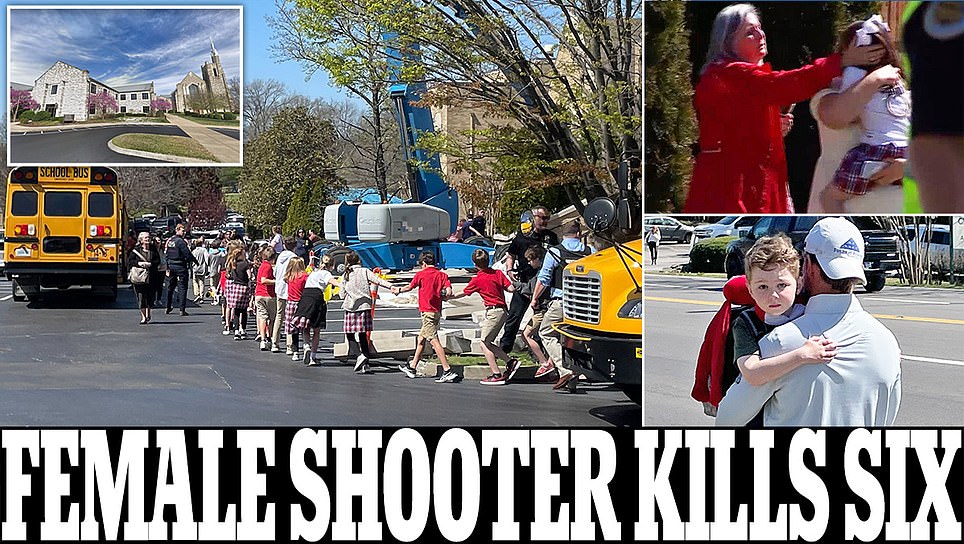 Daily_MailUS's tweet photo. Female shooter armed with two assault rifles and pistol kills at least six in Nashville school massacre https://t.co/cO0kKz8piM https://t.co/ve6ul8E6uS