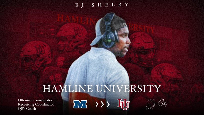 Thank you @MillikinHFC for having as part of you your staff and being part of <a href="/MU_BigBlueFB/">Millikin Football</a> . My time at Millikin has been nothing but great. I’m happy to announce that I have accepted the OC position <a href="/HamlineFootball/">Hamline Football</a>. Time to go to work.