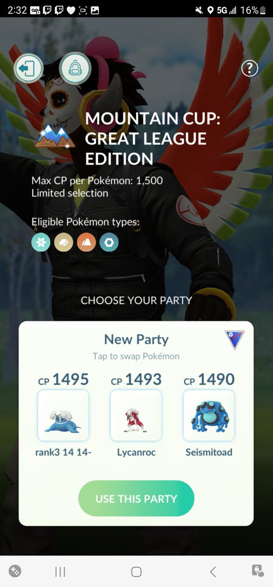 josephcup18's tweet photo. I guess you gotta kill me with this team
#pokemonGo #GOBattle #pvp #Mountaincup Or I go with triple fighters 🤔 https://t.co/O8smavnGmZ