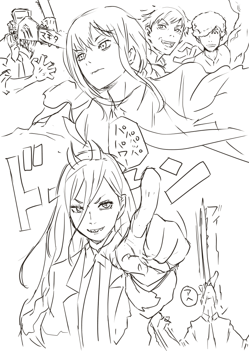 最近絵をあげれてないので、原稿の合間に描いた落書きを…。 