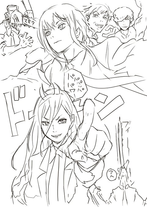 最近絵をあげれてないので、原稿の合間に描いた落書きを…。 