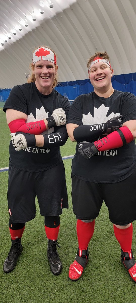 MickiBlue52's tweet photo. This is what my OL players will say to opponents as they dish out pancakes this season! #SorryEh #ItsTheCanadaWay #Canada1 #Canada2 #MNVixen #WFAPro #RoadToCanton #OLPride @MN_Vixen https://t.co/vl5csCRYPQ