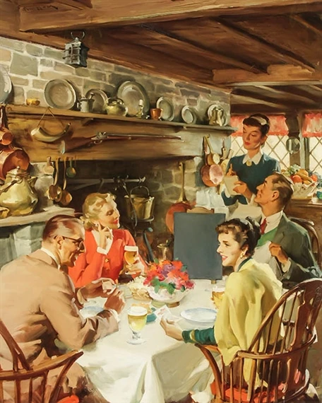 artistsundblom's tweet photo. Dining in a Tavern #sundblom #kitsch https://t.co/gR3sVQHZqg https://t.co/drHSAwz7tY