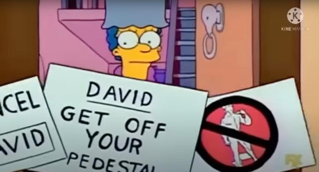 nypost's tweet photo. ‘Simpsons’ fans say old episode predicted Michelangelo’s David outrage https://t.co/aqJQKIeMO4 https://t.co/wWfa1mnO0N