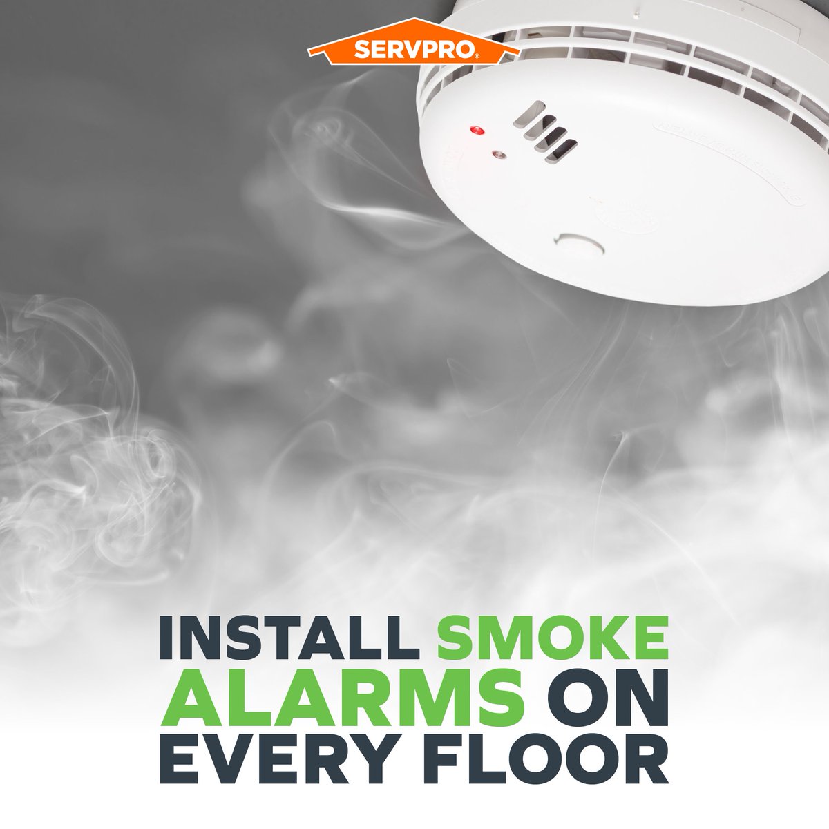 Fire Tip: Install smoke alarms on every level of your home, inside bedrooms, and any outside sleeping areas.