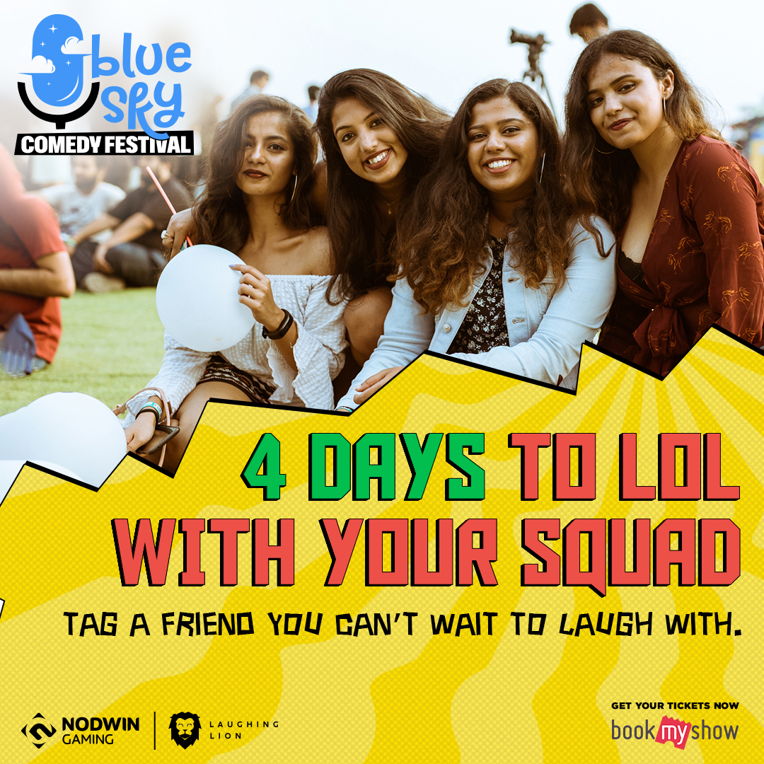 BlueSkyComedy's tweet photo. We're bringing all the laughs, you bring all the friends. Deal? 🤝
Don't miss 20+ comedians performing in your hood! Get your tickets now.

#BlueSkyComedyFestival #Delhi #Pune #LoveComedy #TopComedians #FestivalVibes #LaughWithFriends #comedy #festival #IndiaComedy #LOL #standup https://t.co/d6P9j5dOM1