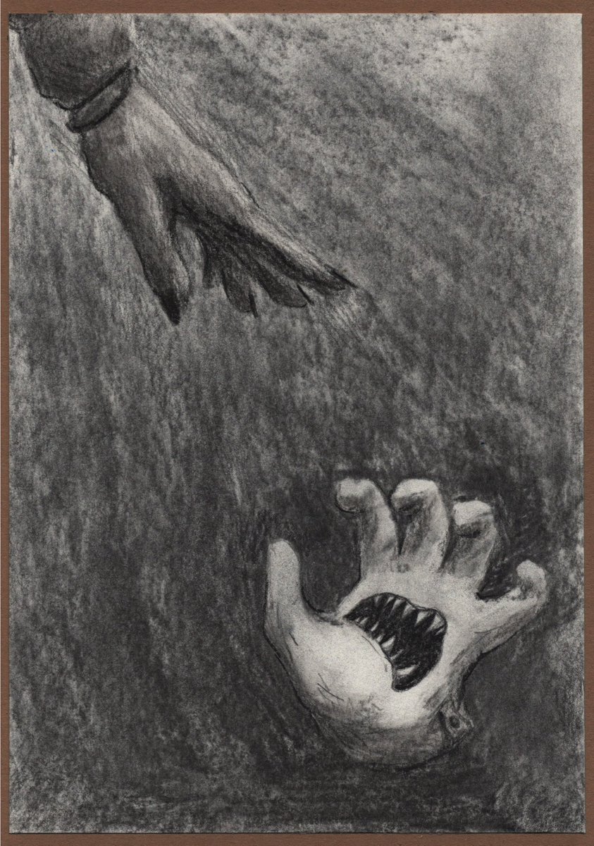 RubyyPaints's tweet photo. Nervige Kunstabgabe goes "Eigentlich ist meine Idee ganz witzig" goes "Lass mal Mühe geben" 😌

Unsere Vorgaben waren Surrealismus, das Finden eines Handschuhs (angelehnt an Max Klingers Paraphrase) und vier Bilder. Bin SEHR zufrieden, vor allem mit Bild 1 und 2. https://t.co/R9dxpv6pHH