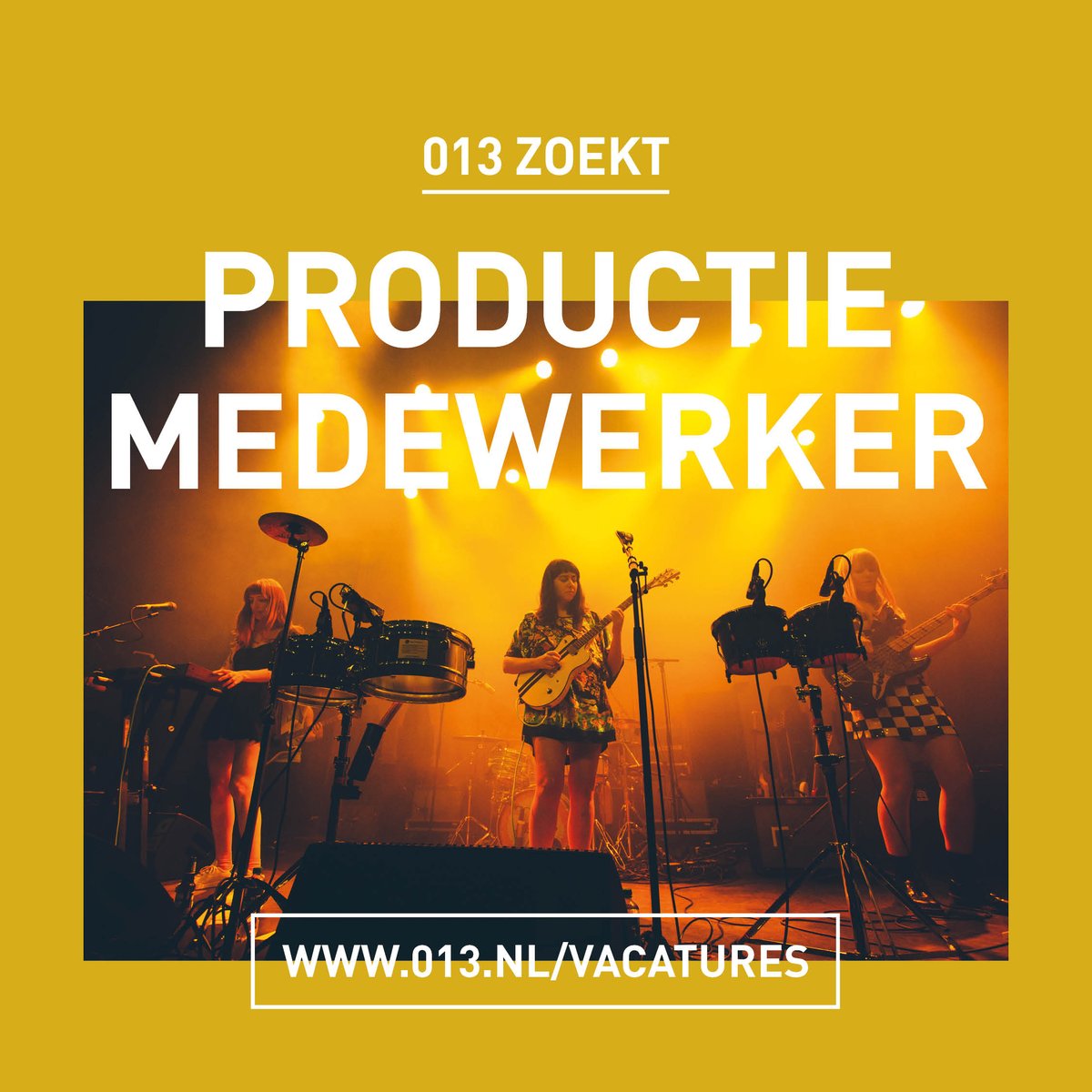 013's tweet photo. VACATURE | Altijd al nieuwsgierig geweest naar de backstage wereld? Wil jij deel uitmaken van de grootste en mooiste producties? Solliciteer! Wie weet leer jij binnenkort alle ins en outs van het vak 💪 https://t.co/nCMkuHcG5V https://t.co/rmtlmFK965