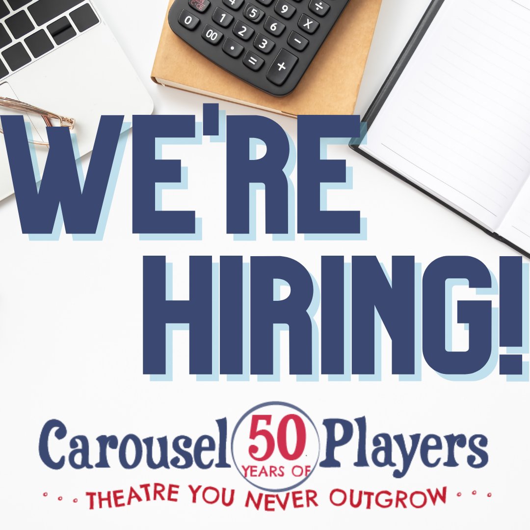 Are you an arts administrator who loves
theatre for young audiences? Carousel Players is hiring
a General Manager to start in July. Learn all
about the position and how to apply at carouselplayers.com/job-posting-ge…