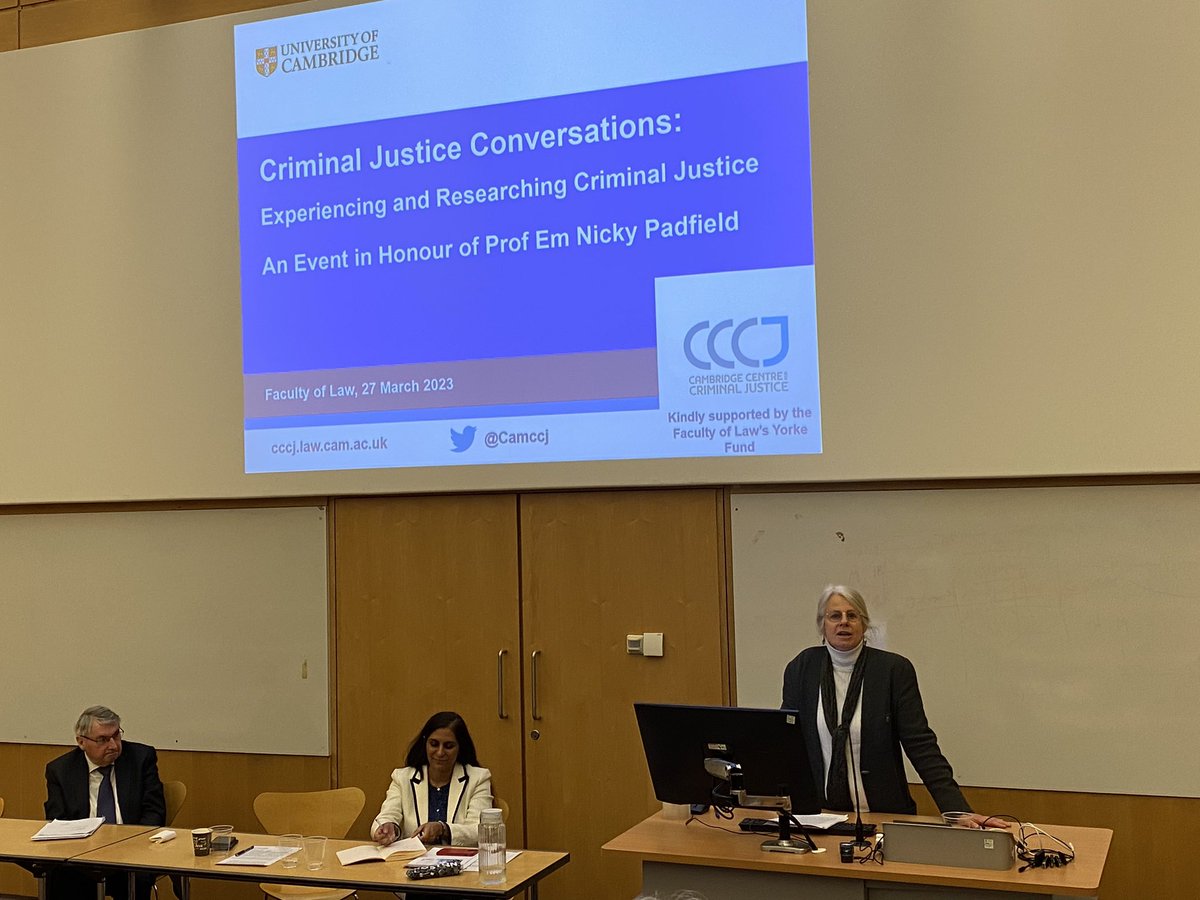 GavinDingwall's tweet photo. Fabulous event @cambridgelaw this afternoon to honour the enormous contribution my friend Nicky Padfield has made to #criminaljustice scholarship https://t.co/re1lrYZW3n