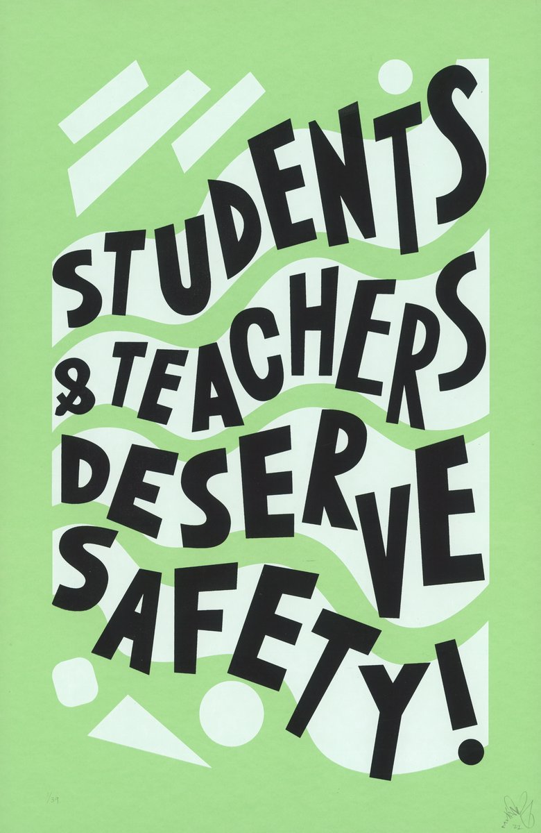 While I created this poster back in March 2022 around student demands for better protection from COVID, the reality is that teachers and students are on the frontlines of multiple disasters that reflect the awful political reality of this country.