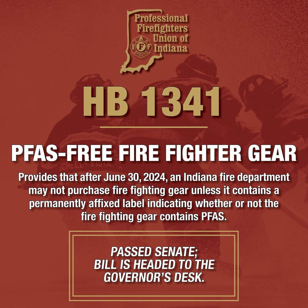 HB 1341 passed the Senate today. The bill is headed to the Governor's desk. For more information on HB 1341, visit bit.ly/3zbFJPe. #inlegis