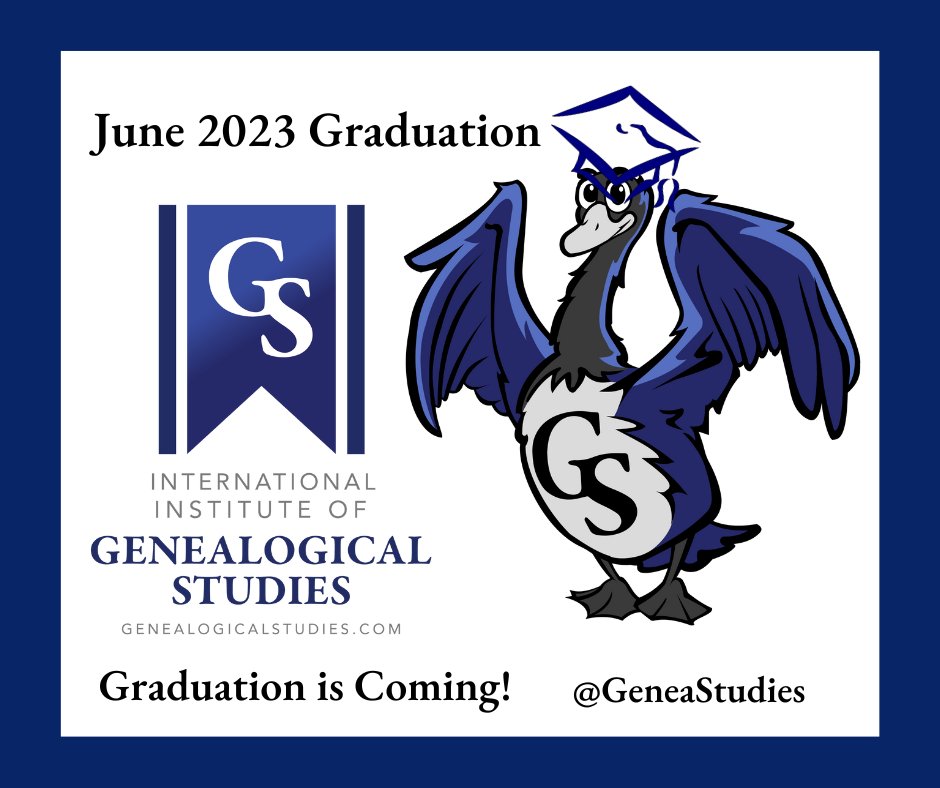 For students who plan to graduate in June, required courses for #PLCGScertificates must be completed by May 31st in order to graduate. #Graduation is being planned for the last weekend of June. #onlineeducation <a href="/GeneaStudies/">International Institute of Genealogical Studies</a>
Blog: blog.genealogicalstudies.com/2023/03/april-…