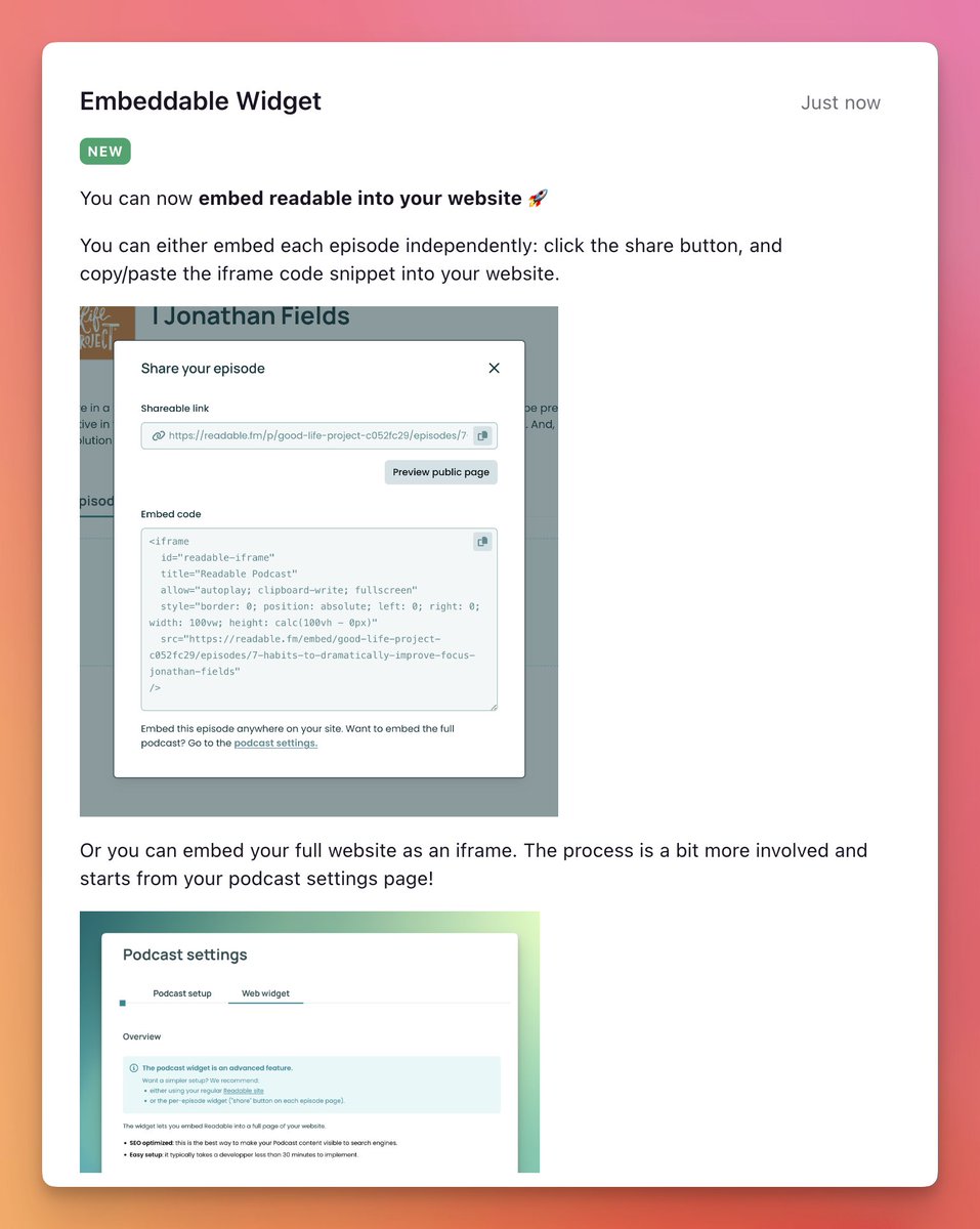 cblavier's tweet image. We just shipped our new widget on @readablefm  🚀
Next step: allow our users to customize the website's colors 🎨

#buildinpublic