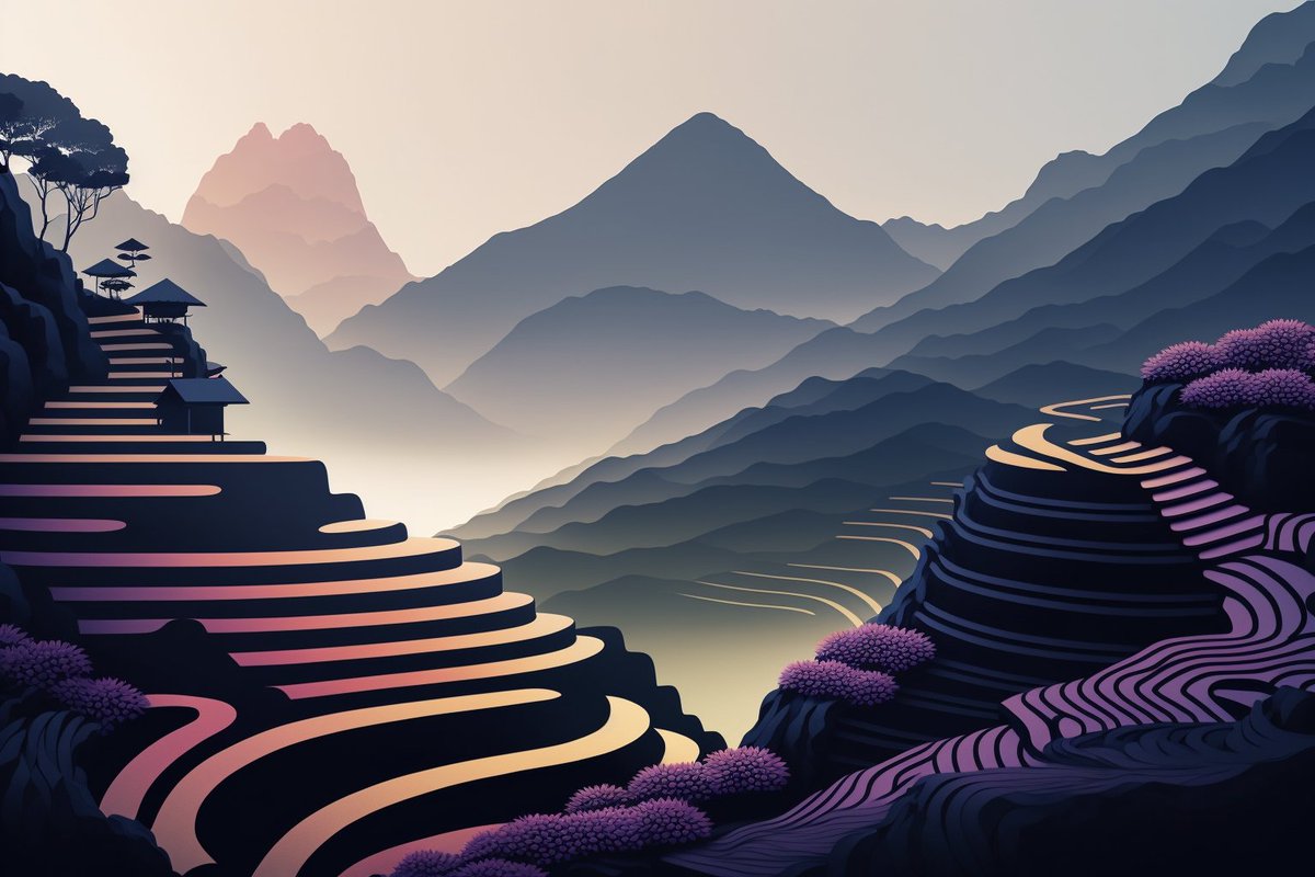 ciguleva's tweet photo. Day 45/100
✨with #midjourney 

The Yuanyang Terraced Fields — Steps to Heaven https://t.co/y6OdV2vEU8