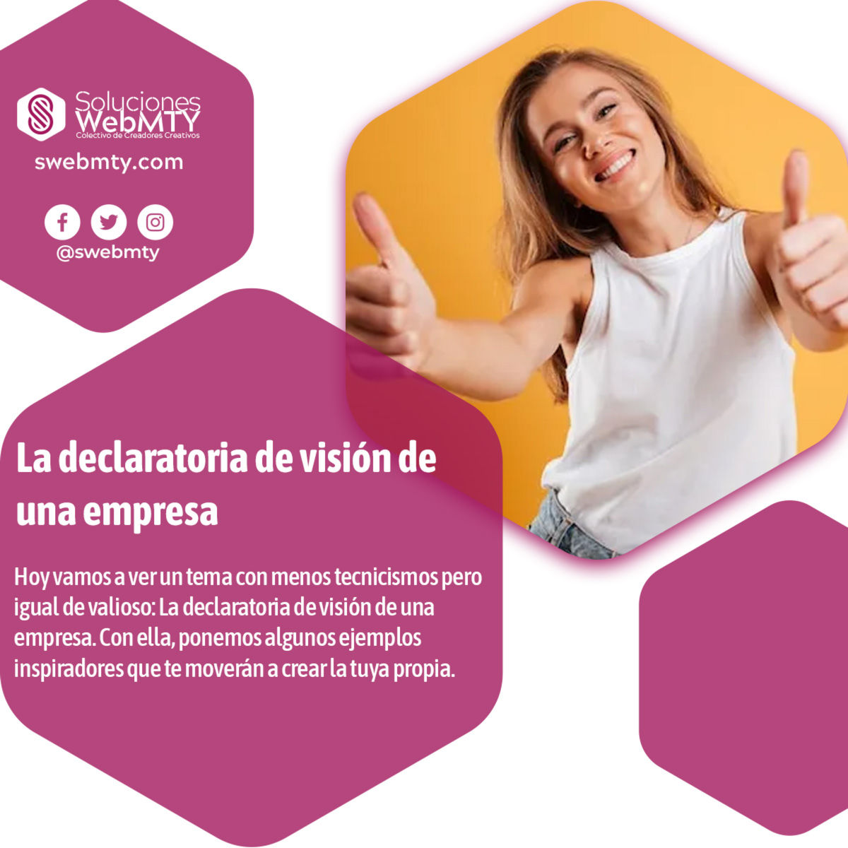 swebmty's tweet photo. Hoy vamos a ver un tema con menos tecnicismos pero igual de valioso: La declaratoria de visión de una empresa. Con ella, ponemos algunos ejemplos inspiradores que te moverán a crear la tuya propia
#marketing #copy #estrategias #misionyvision
https://t.co/CECwp8Ox14 https://t.co/jMNavpGnGg