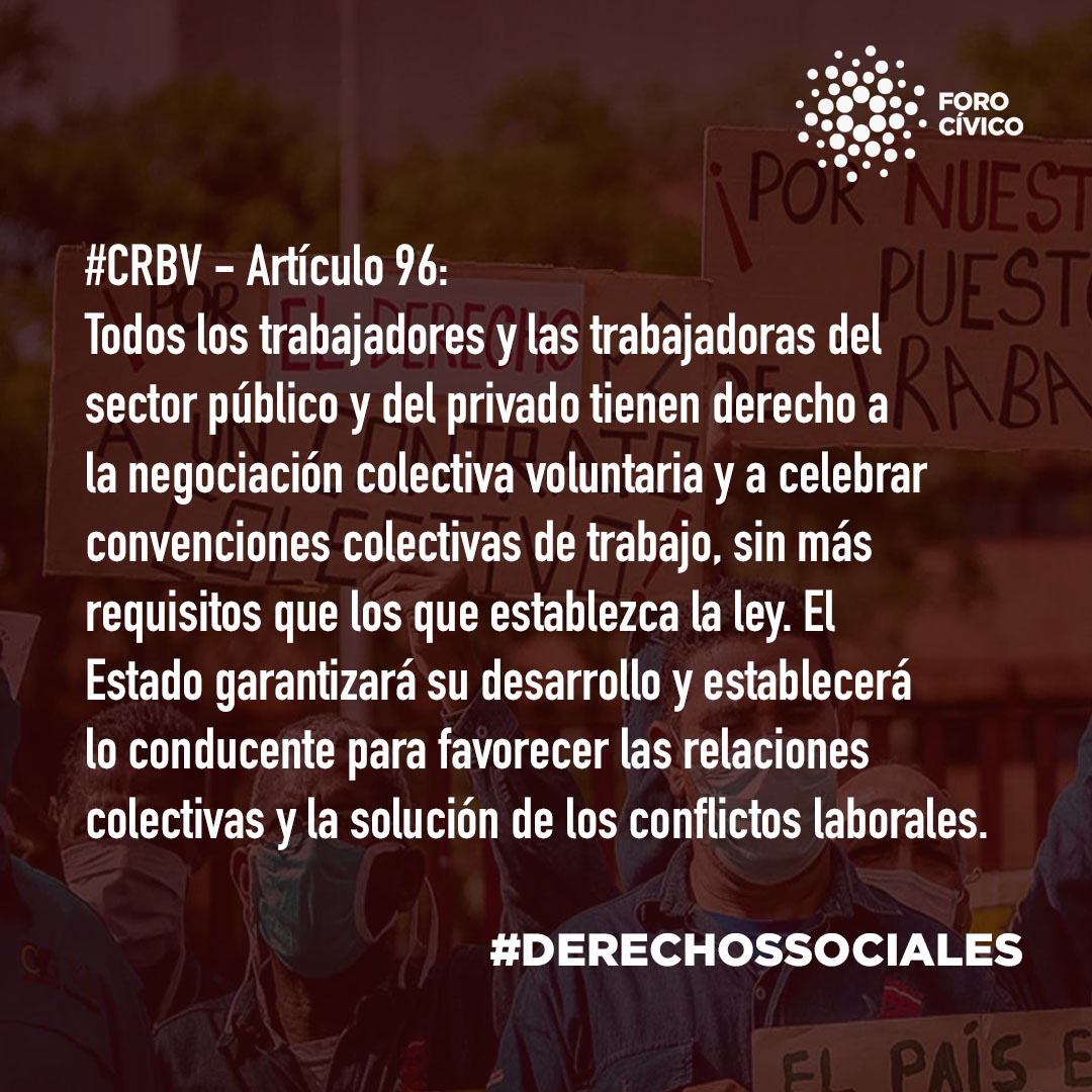 ForoCivicoVzla's tweet photo. La negociación colectiva es necesaria para establecer un convenio colectivo en el que se regulen las condiciones de empleo. Es además un mecanismo fundamental del diálogo social para acordar y determinar remuneraciones y condiciones de trabajo dignas.
#DerechosSociales #CRBV https://t.co/hkR5c8hhbp