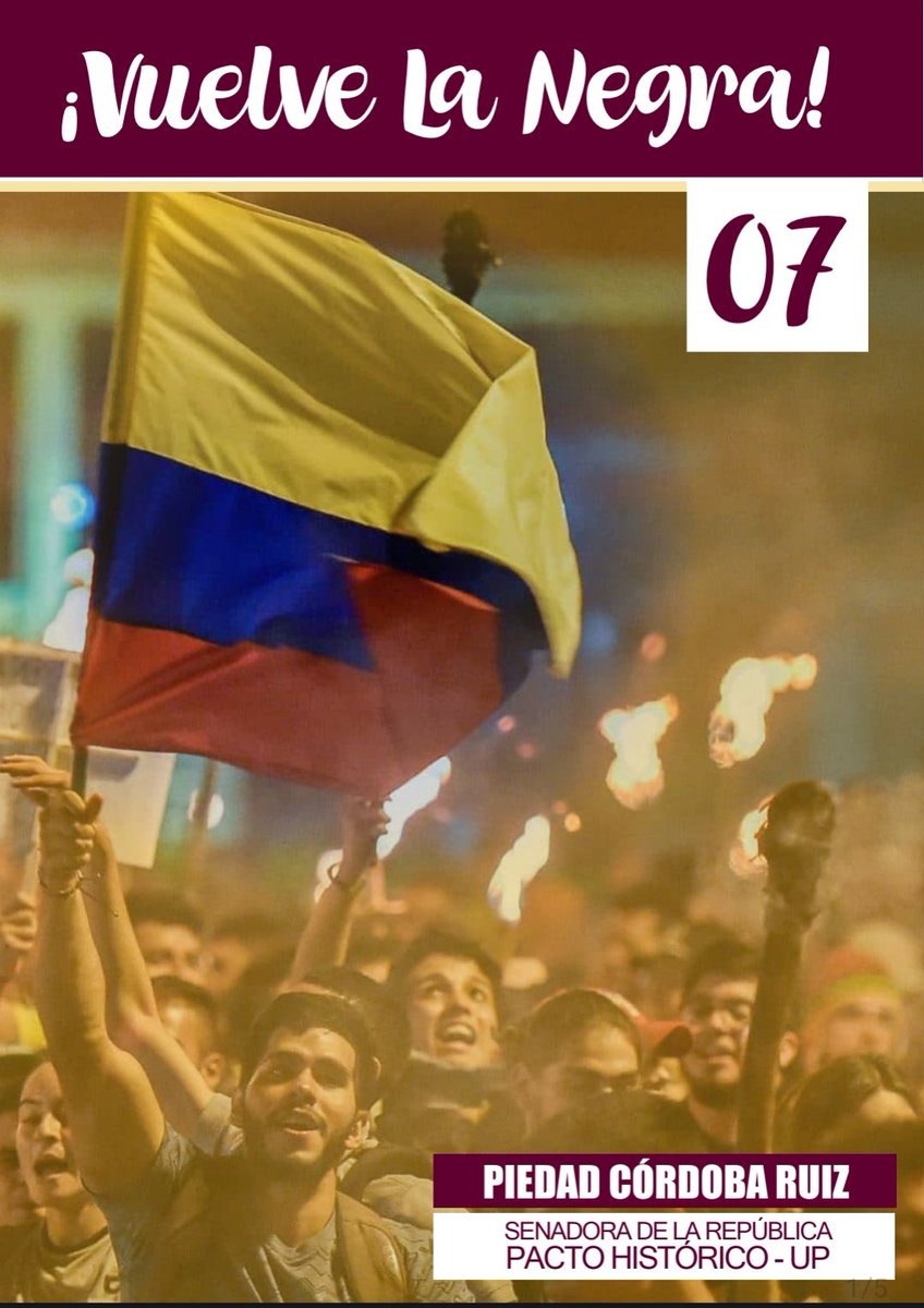 piedadcordoba's tweet photo. ¡Vuelve la Negra! #7 

Una Asamblea Nacional Constituyente, para una nueva reforma política. 

Articulo completo👇 https://t.co/J1uFxkMLEZ