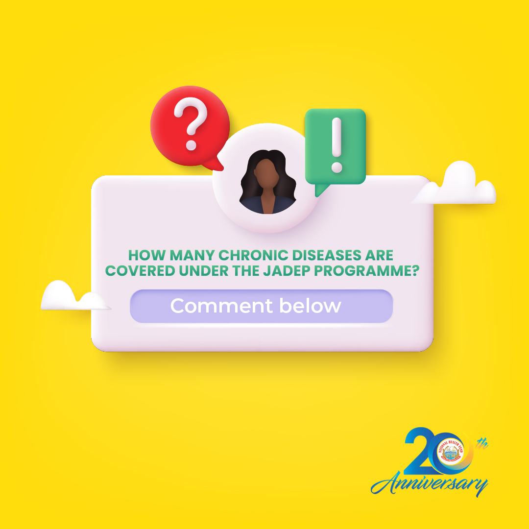 NHFJamaica's tweet photo. Another one, thank you! Hereβs our Day 6 giveaway!! π₯³π€©
For your chance to WIN $1,000 credit, comment below your answer! π
How many chronic diseases are covered under the JADEP programme? π§ Winner will be chosen randomly! Like, comment & share!
#NHFDrugUpdate #NHFJamaica https://t.co/Nrr5tTFBCi