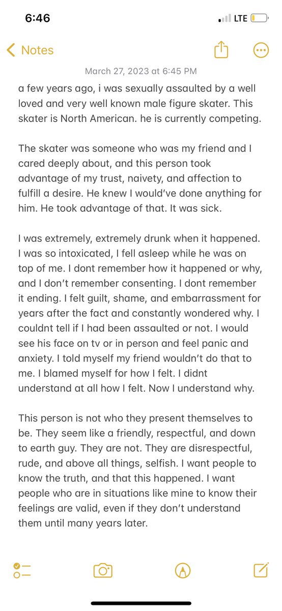 TW: sexual assault

i want people to know what happened to me a few years ago by a very well known figure skater. i dont deserve to live in this shame and guilt any longer!!

#figureskating #worldfigure