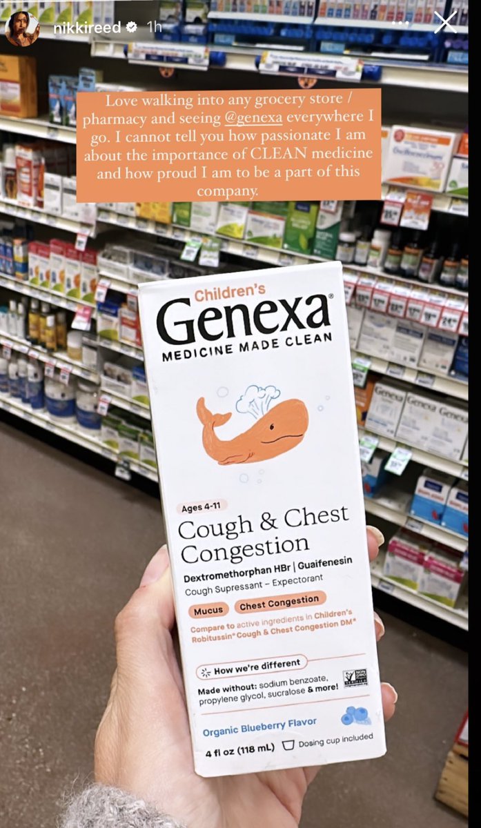 Clean medicine #genexa in many stores now.  IG #nikkireed  #becauseitmatters