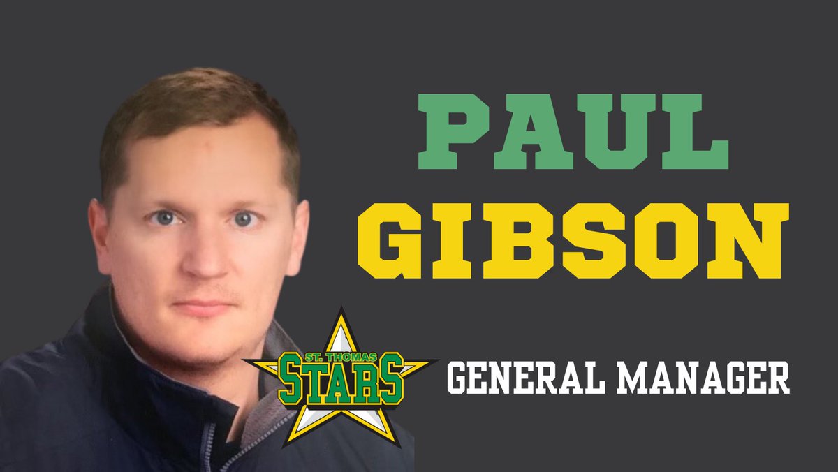 The St. Thomas Stars are pleased to announce St. Thomas native Paul Gibson as the team's new General Manager. 

FULL DETAILS: stars.gojhl.ca/stars-hire-pau…