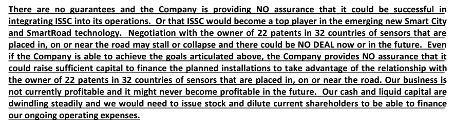 Annual Report filed.  Shell tag dropped. Please see important disclosure below: