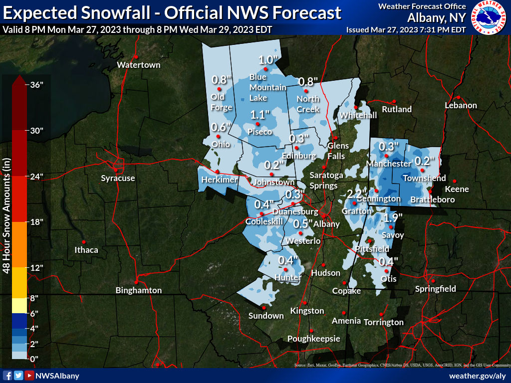 NWS Albany on Twitter "Precipitation has started as mostly rain but as