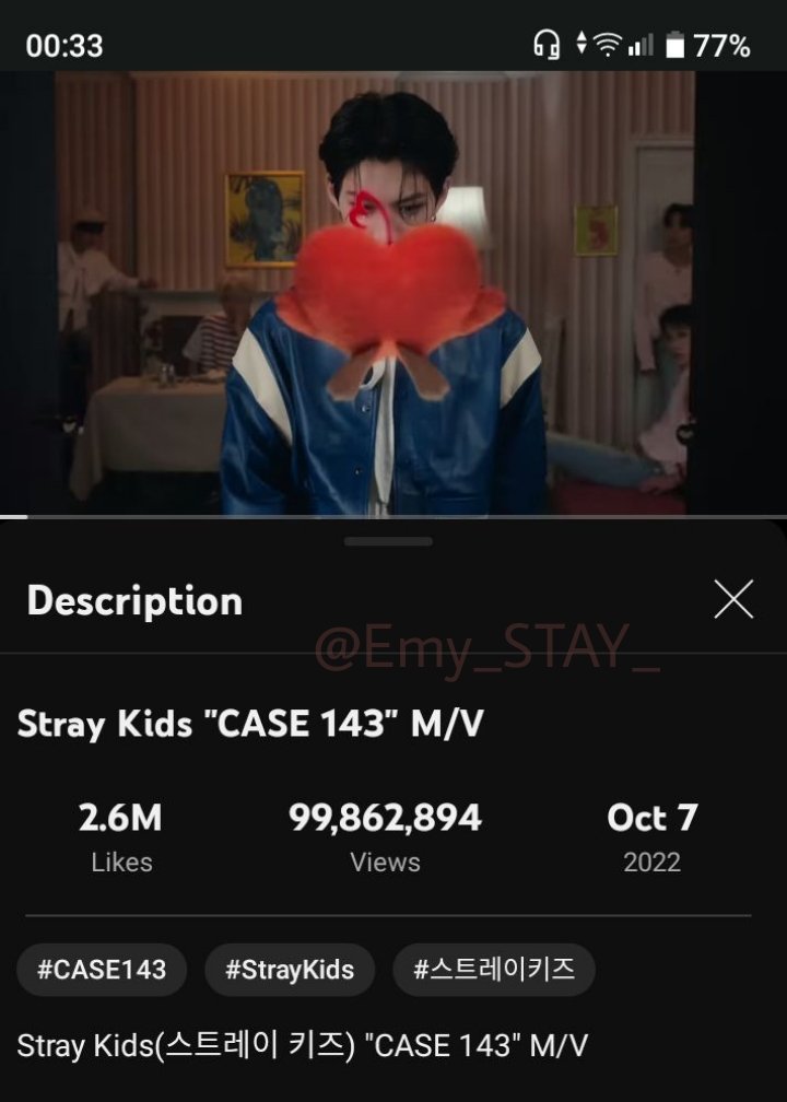 Emy_STAY_'s tweet photo. @skz_streams @Stray_Kids ☺️❤️
#RacetoCase143 #Case_100M
#CASE143to100M #StrayKids https://t.co/ZD8uGVyzrh