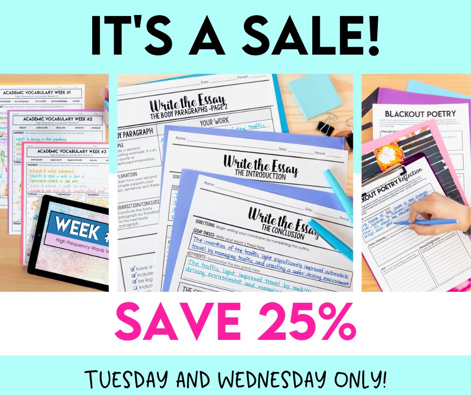 This Tuesday, March 28 and Wednesday, March 29, save 25% off everything in my TPT store when you use the promo code FORYOU23 at checkout! teacherspayteachers.com/Store/The-Dari…