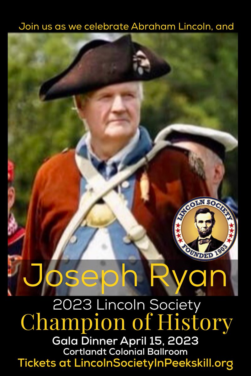 lincoln_society's tweet image. Join us for our annual Gala Dinner on April 15, 2023 at the Cortlandt Colonial Restaurant &amp;amp; Ballroom.  Tickets on sale now at 
lincolnsocietyinpeekskill.org