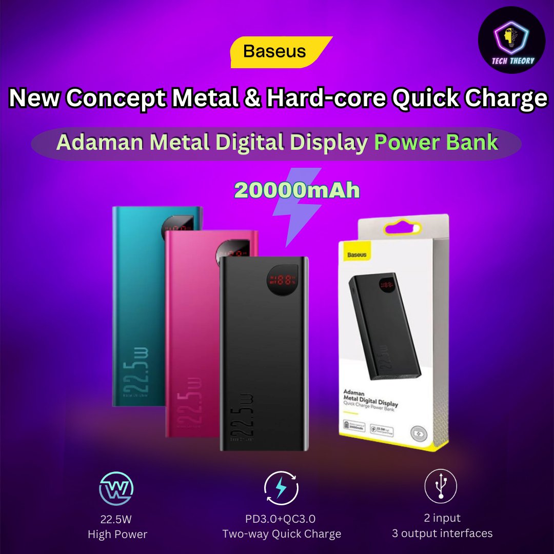 Pavelmahamudbd's tweet image. Baseus Adaman Metal Digital Display Quick Charge Power Bank 22.5W 20000mAh.This Power Bank Metal Shell Shows the Sense of Light Luxury,It supports fast charging if connected with appropriate chargers, cables, and devices.
#Baseuspowerbank #20000mahpowerbank #mobileaccessories